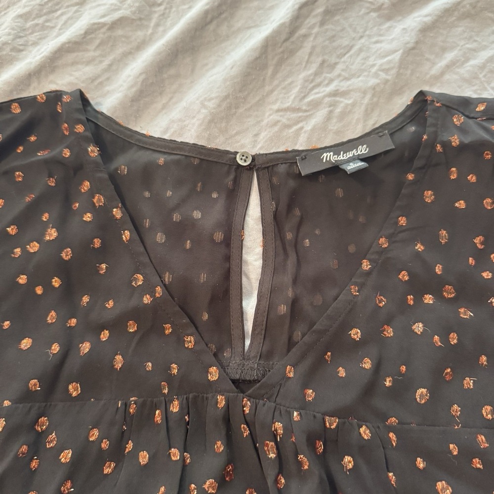 Madewell Rhyme Top In Metallic Dots Women's Size Small - Picture 8 of 10
